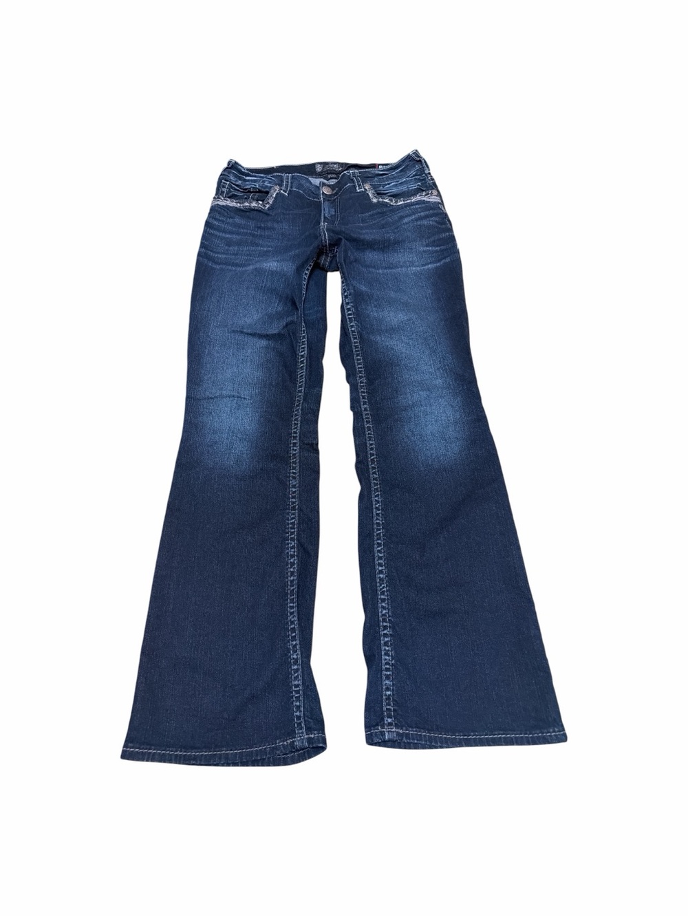 Silver Jeans Suki Mid Boot Jeans Womens 14/31 Dark Wash Flare Bootcut Denim